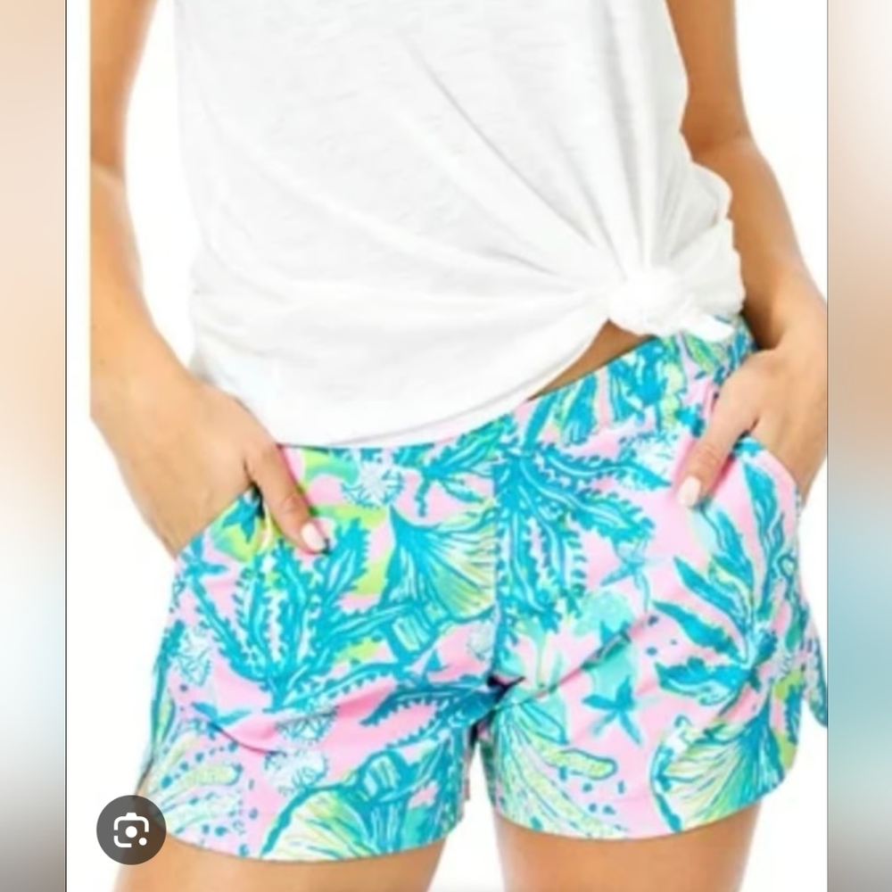 Lilly Pulitzer 5" Callahan Knit Short Multi Via del Mar 3 Pockets Size M NWOT